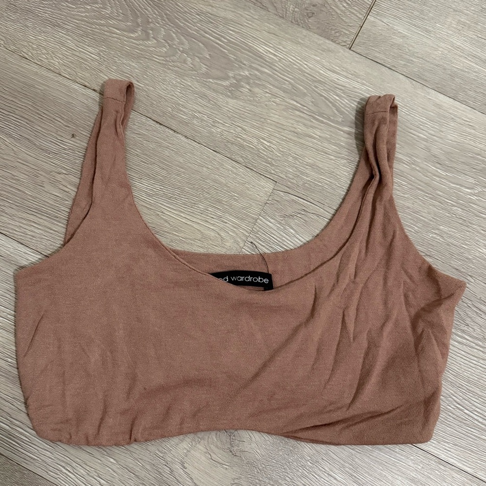 Naked wardrobe scoop tank crop top